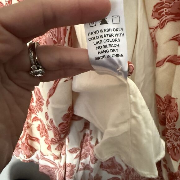 Bohme Tiered Button Midi Dress XS Boho Prairie Short Sleeve Cottagecore Feminine - Picture 16 of 16